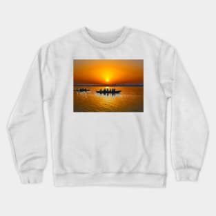 Sunrise on Ganges river, Varanasi, India Crewneck Sweatshirt